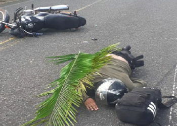 ACIDENTE ENTRE AUTOMÓVEL E MOTOCICLETA NA PI-113 DEIXA VIGILANTE FERIDO