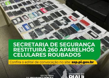 Secretaria de Segurança Pública irá restituir 260 aparelhos celulares roubados