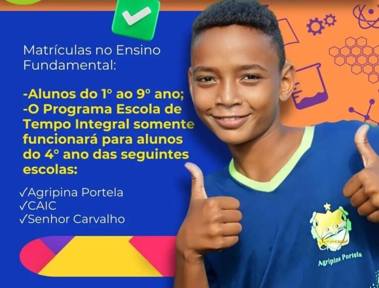 Prefeitura de José de Freitas abre matrículas para escolas municipais