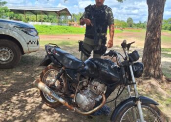 Polícia Militar 16°BPM apreende motocicleta com chassi aduterado em Lagoa Alegre