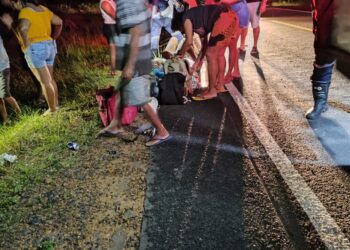 Casal fica ferido após colidir motocicleta com animal na PI-113