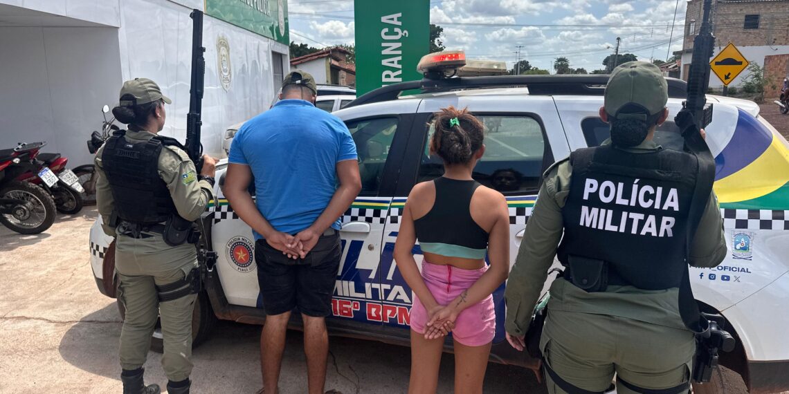 Polícia Militar prende duas pessoas e apreende drogas durante operação no bairro São Pedro, em José de Freitas.