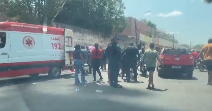 mototaxista sofre grave acidente no centro de José de Freitas Piauí