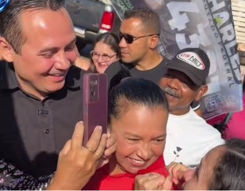 Segurança do candidato a deputado federal Charles Pessoa e atingido acidentalmente por disparo de arma de fogo em Barras-Pi